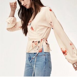 Wilfred | Lilia Green Floral Wrap Blouse